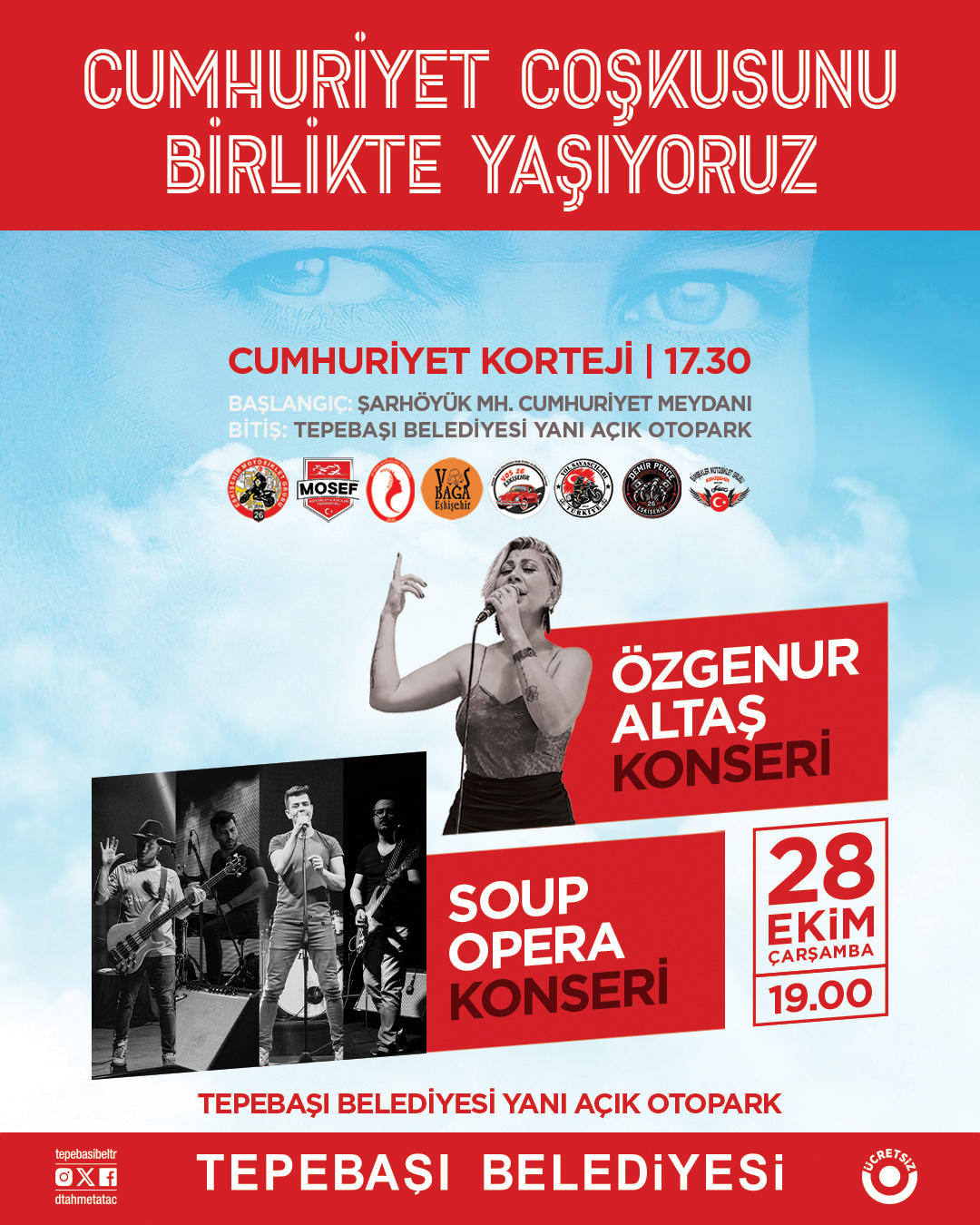 TEPEBAŞI BELEDİYESİ CUMHURİYET BAYRAMI KORTEJİ VE KONSERLERİ