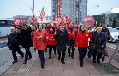 BAŞKAN ATAÇ DİSK GENEL BAŞKANI ARZU ÇERKEZOĞLU İLE 
BİR ARAYA GELDİ