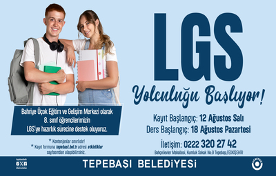 TEPEBAŞI BELEDİYESİ LGS'YE HAZIRLANAN ÖĞRENCİLERİN YANINDA