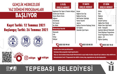 GENÇLİK MERKEZLERİ YAZ DÖNEMİ PROGRAMLARI BAŞLIYOR