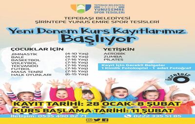 YENİ DÖNEM KURS KAYITLARI BAŞLIYOR